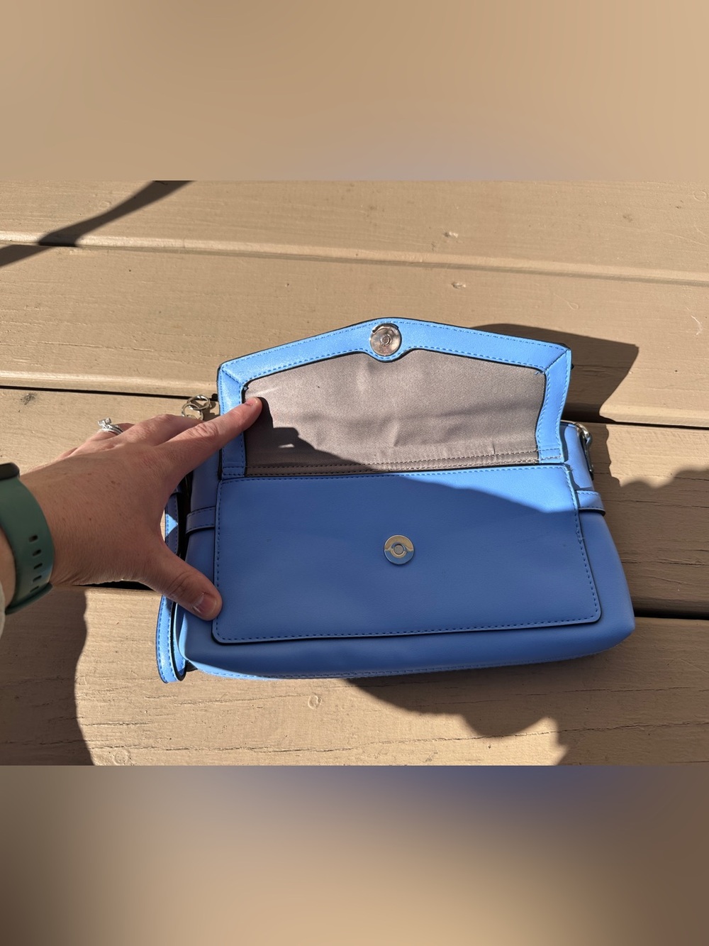 REED by Reed Krakoff Blue Periwinkle 3-in-1 Wristlet Clutch Crossbody - Picture 5 of 9